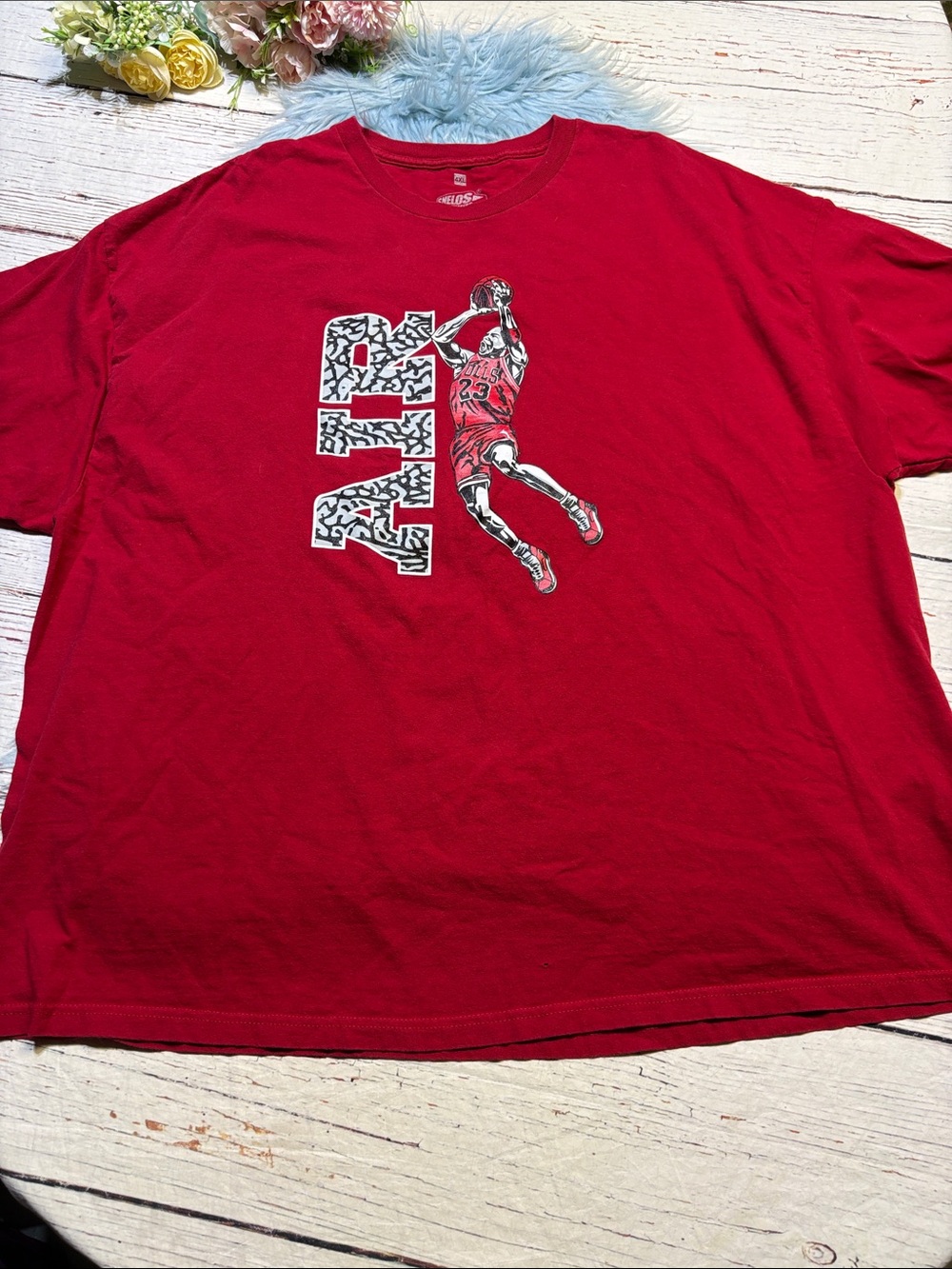 Snelos Match U Sneakers Michael Jordan Red Short Sleeve Graphic Tee sz 4XL